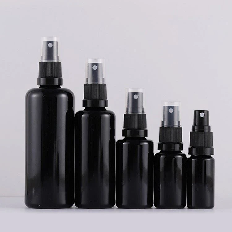 black essential oil dropper bottle